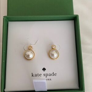 Kate Spade Gold and Pearl Stud Earrings
